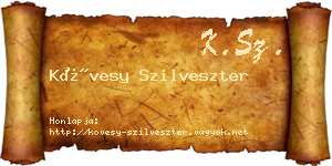 Kövesy Szilveszter névjegykártya