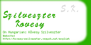 szilveszter kovesy business card